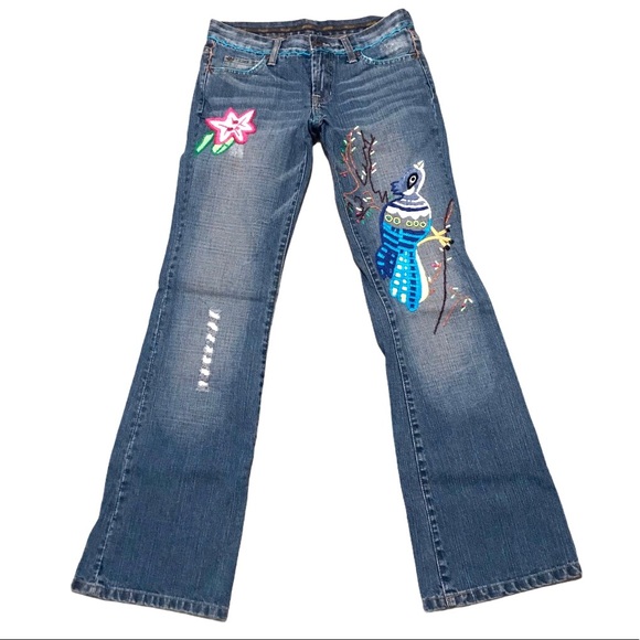 Switch Embroidered Distressed Low Rise Jeans Bird - Picture 10 of 10